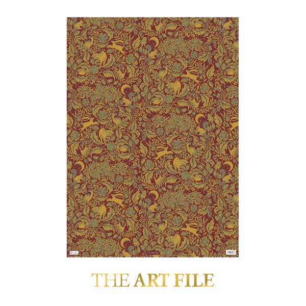 The Art File - Опаковъчна хартия "Гора и храсти" - червено 1